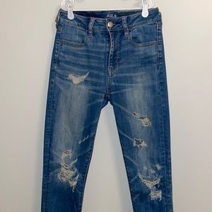 High Waisted Ripped Jeans - American Eagle
